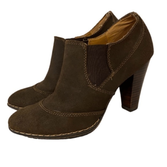 SOFFT Ankle Booties Leather Size 6.5 Brown Heels - Picture 1 of 10